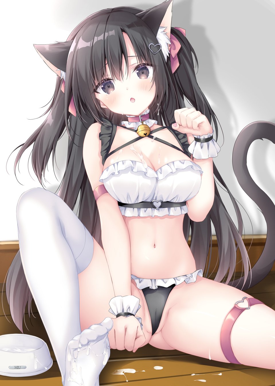 梱枝りこ 兽耳 Bra Cameltoe Garter 猫耳 胖次 丝袜