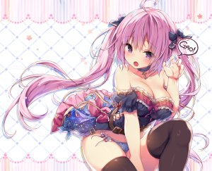 kino,原创,脸红,露胸,项圈,cleavage,长发,胖次,紫色眼,紫发,黑丝,双马尾,下着