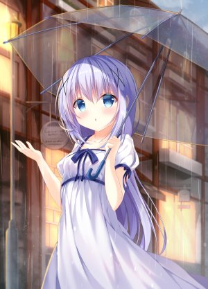 pizzzica,香風智乃,请问您今天要来点兔子吗?,连衣裙,雨伞