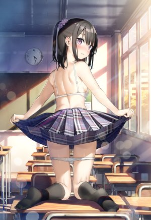 kantoku,雫,bra,胖次,panty_pull,制服,掀裙