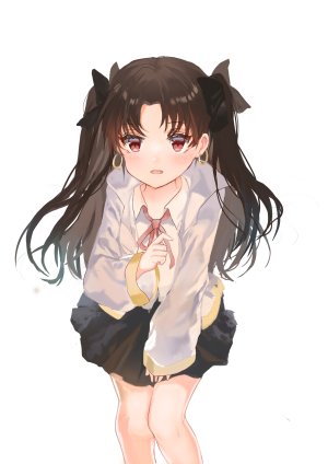 Fate/GrandOrder,Fate系列,前发,露胸,茶发,衬衫,開いた口,红色眼,短裙,貧乳